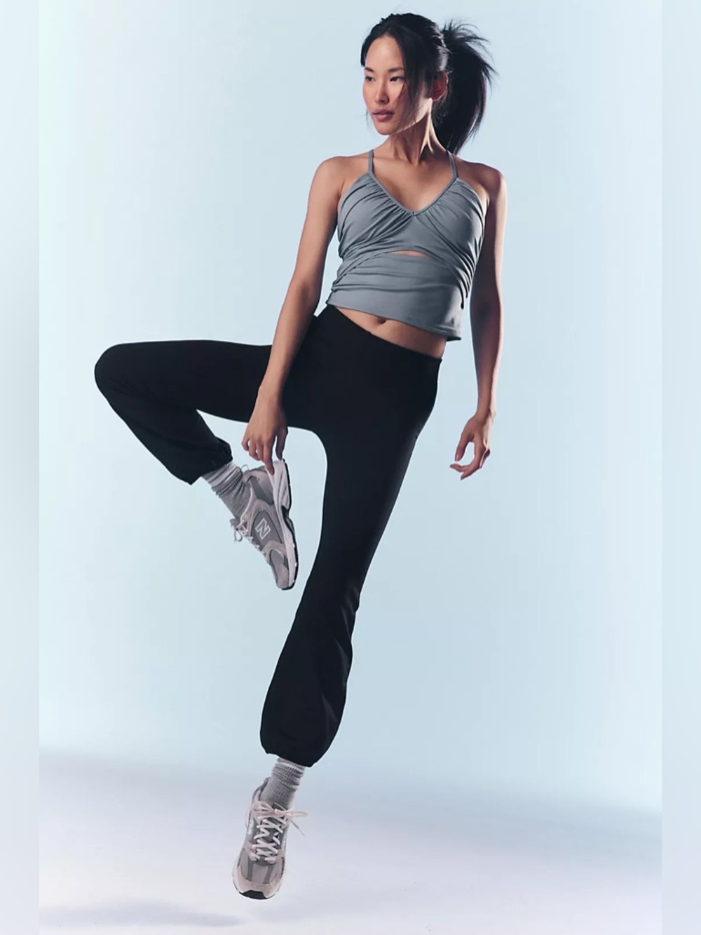 Free People Movement M Women's Black Let's Bounce Bubble Pants Joggers